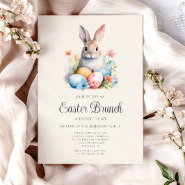 Cute Bunny Egg Hunt och Påsk Brunch Inbjudningar