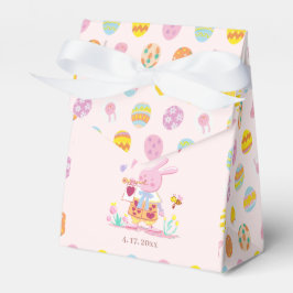 Cute Bunny & Egg Pattern Pink Kids Birthday Presentaskar