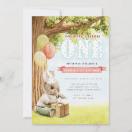 Cute Bunny First Birthday-inbjudan Inbjudningar