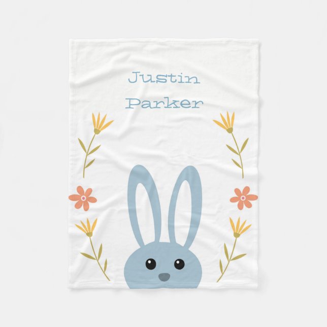 Cute Bunny Flebit Blanket Fleecefilt (Framsidan)