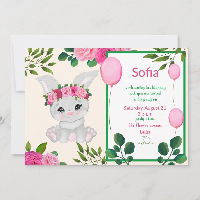 Cute Bunny-flicka spara datumet (Framsida)