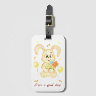 Cute Bunny för en positiv stämning Bagagebricka