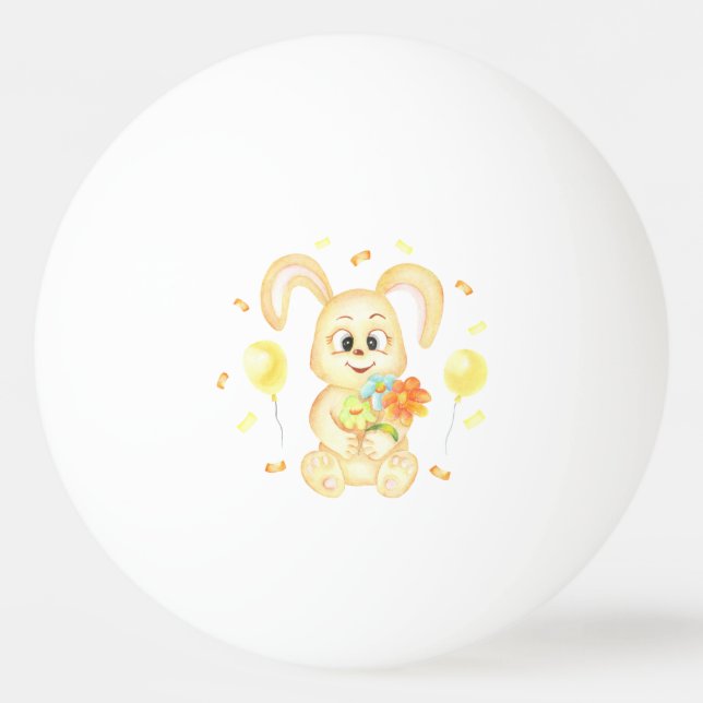 Cute Bunny för en positiv stämning Pingisboll (Framsidan)