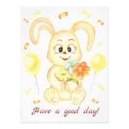 Cute Bunny för en positiv stämning Poster