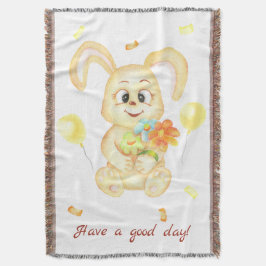 Cute Bunny för en positiv stämning Poster Filt