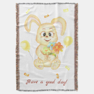 Cute Bunny för en positiv stämning Poster Filt