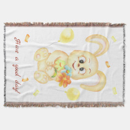 Cute Bunny för en positiv stämning Poster Filt