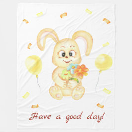 Cute Bunny för en positiv stämning Poster Fleecefilt
