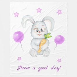 Cute Bunny för en positiv stämning Poster Fleecefilt