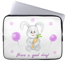 Cute Bunny för en positiv stämning Poster Laptop Fodral