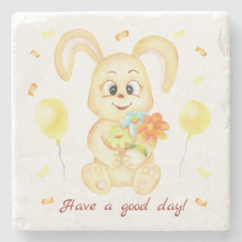 Cute Bunny för en positiv stämning Poster Stenunderlägg