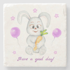Cute Bunny för en positiv stämning Stenunderlägg