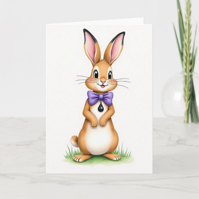 Cute Bunny Friend Greeting Card Kort (Framsida)