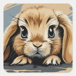 Cute bunny fyrkantigt klistermärke