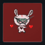 Cute Bunny girl 8 bit pixel art bordeaux Fyrkantig Klocka<br><div class="desc">Cute Bunny girl 8 bit pixel art bordeaux large clock inspired by Irezumi tattoo,  manga,  pop art and a touch of Italian taste</div>