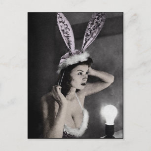 Cute Bunny Girl-vykort Vykort