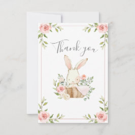 Cute Bunny Girls Birthday Tack Kort