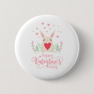 Cute Bunny Glad Alla hjärtans dag PIN-knapp Knapp