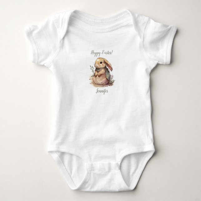 Cute Bunny Glad påsk Baby Bodykostym T Shirt (Framsida)