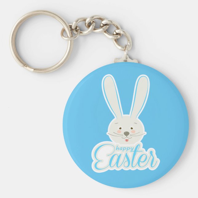Cute Bunny Glad påsk Eggs Hunt Party Vår Nyckelring (Framsidan)