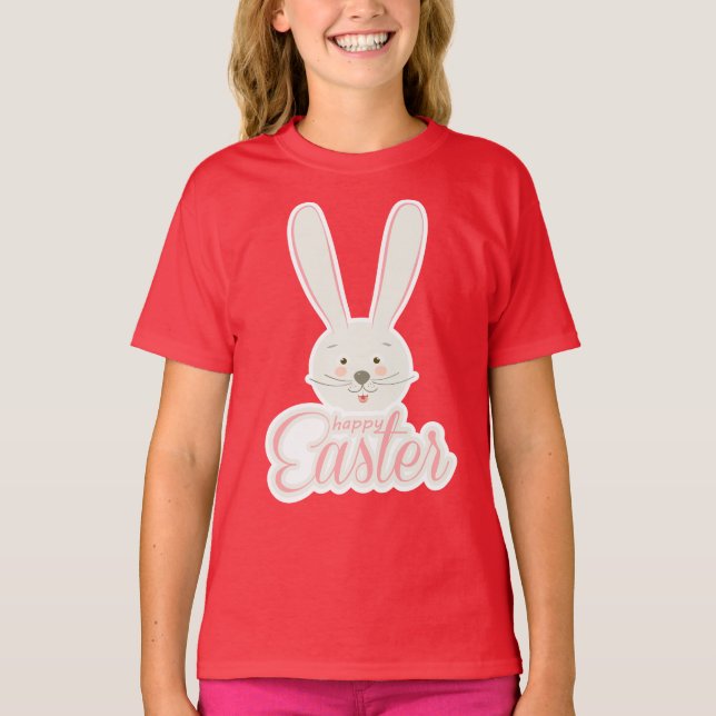 Cute Bunny Glad påsk Eggs Hunt Party Vår T Shirt (Framsida)