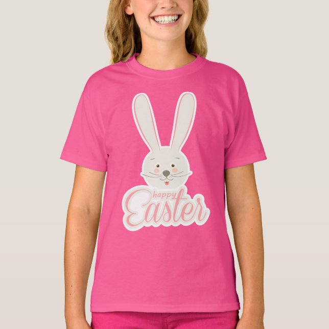 Cute Bunny Glad påsk Eggs Hunt Party Vår T Shirt (Framsida)