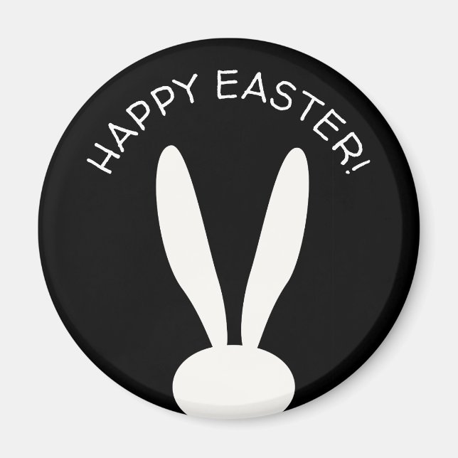 Cute Bunny Glad påsk Helgdag Eggs Hunt Party Magnet (Framsidan)