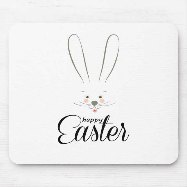 CUTE BUNNY GLAD PÅSK JULFEST Trendig Musmatta (Framsidan)