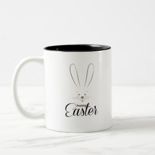 CUTE BUNNY GLAD PÅSK JULFEST Trendig Två-Tonad Mugg