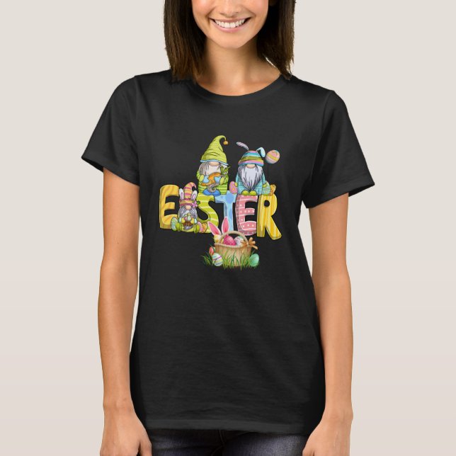 Cute Bunny Gnome Easter Day Eggs Gnomes Easter 202 T Shirt (Framsida)