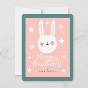 Cute Bunny Grattis på födelsedagen Julkort