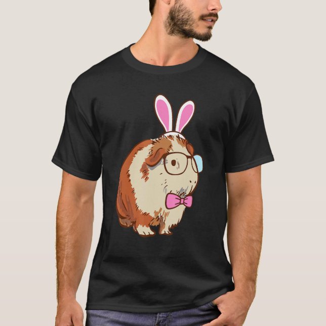 Cute Bunny Guinea Pig T Shirt (Framsida)