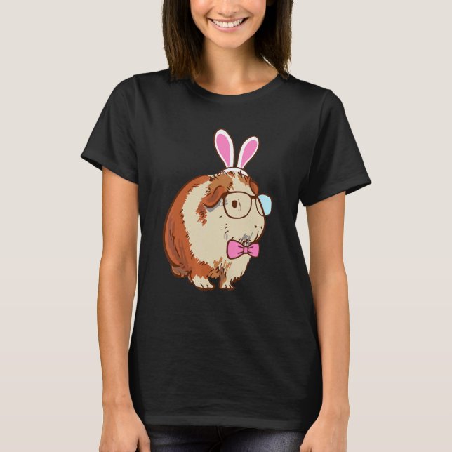 Cute Bunny Guinea Pig T Shirt (Framsida)
