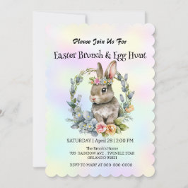 Cute bunny hare-jakt på ägg Glad påsk Party Inbjudningar
