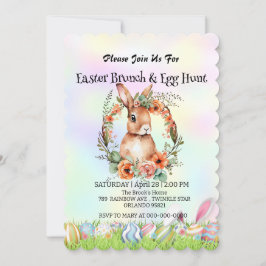 Cute bunny hare-jakt på ägg Glad påsk Party Inbjudningar