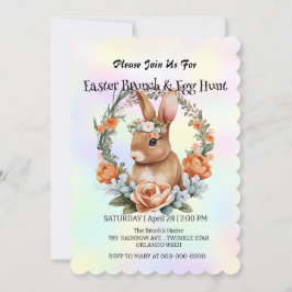 Cute bunny hare-jakt på ägg Glad påsk Party Inbjudningar