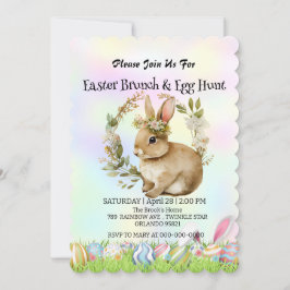 Cute bunny hare-jakt på ägg Glad påsk Party Inbjudningar