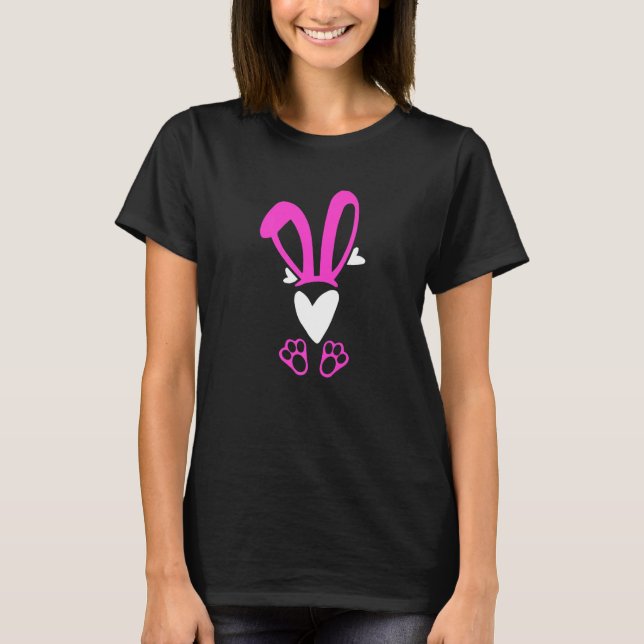 Cute Bunny Heart Bunnies Rabbit Glad påsk Egg H T Shirt (Framsida)