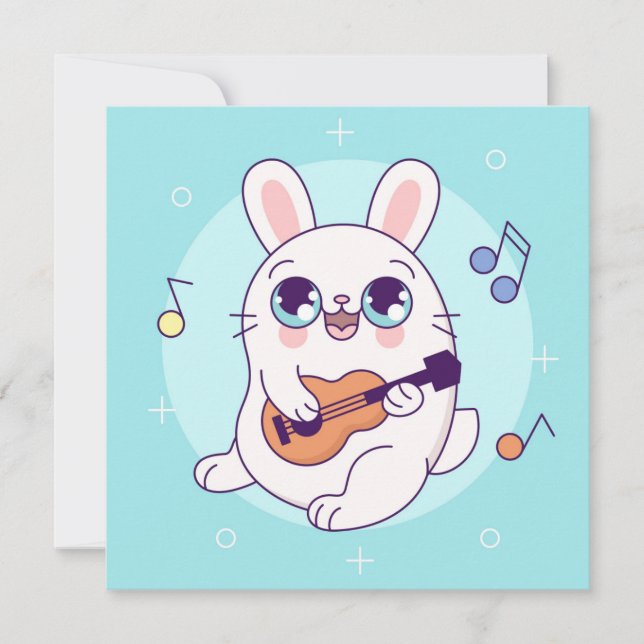 Cute Bunny Helgdag Card Julkort (Framsida)