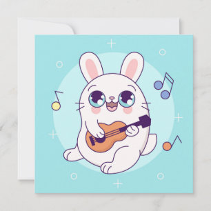Cute Bunny Helgdag Card Julkort