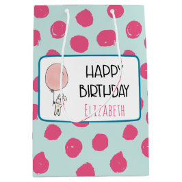 Cute Bunny Holding a Balloon Grattis på födelsedag