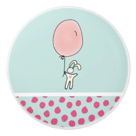 Cute Bunny Holding a Balloon Knopp