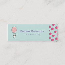 Cute Bunny Holding a Balloon Mini Visitkort