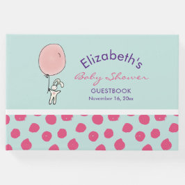Cute Bunny Holding en ballonbabystötare Gästböcker