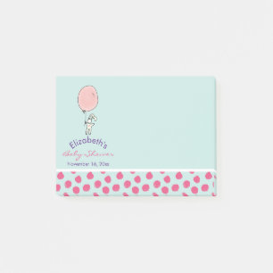 Cute Bunny Holding en ballonbabystötare Post-it Block