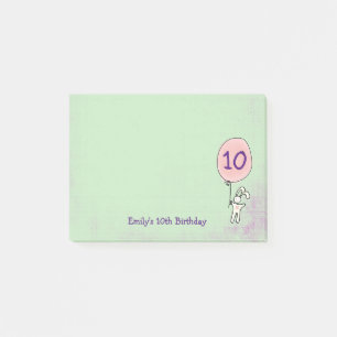 Cute Bunny Holding en ballonfödelsedag Post-it Block