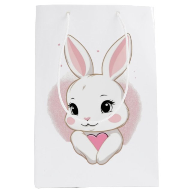 Cute Bunny Holding Heart | Romantic Design (Framsidan)