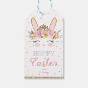 Cute Bunny Hoppy Påsk Favor Gift-Märkre Presentetikett