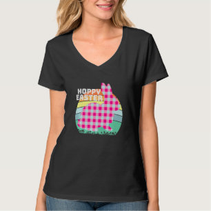 Cute Bunny Hoppy Påskhare Rabbit Play Checker T Shirt