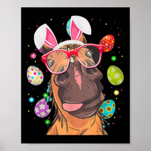 Cute Bunny Horse Ansikte Påskägg Påsk Day Poster